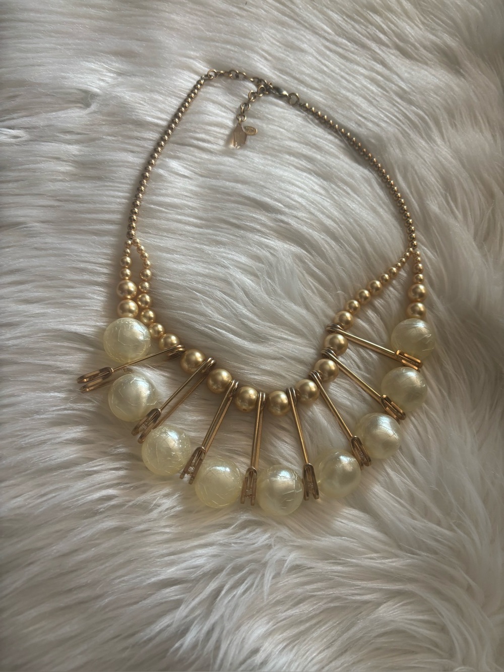 Tarina Tarantino Gold and Ivory Statement Necklace